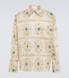 Рубашка из хлопка с принтом Commas, разноцветный