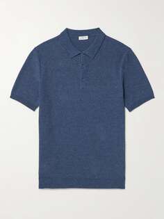 Рубашка поло облегающего кроя из хлопка-пике SUNSPEL, синий