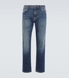 Укороченные прямые джинсы Dolce&amp;Gabbana, синий