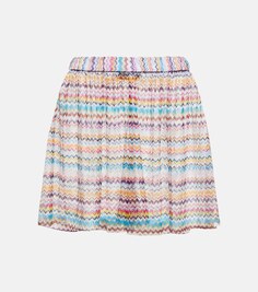 Широкие шорты с высокой посадкой и зигзагом Missoni, разноцветный