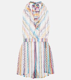 Комбинезон с вырезом халтер и зигзагом Missoni, разноцветный