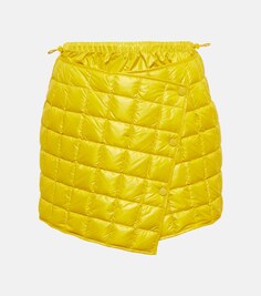 Стеганая мини-юбка асимметричного кроя MONCLER, желтый