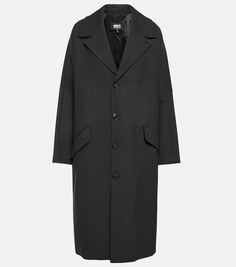 Однобортное пальто из смесовой шерсти MM6 MAISON MARGIELA, серый