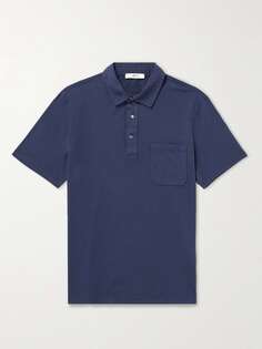 Рубашка-поло из хлопкового джерси, окрашенная в готовом виде Mr P., синий
