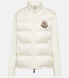 Утепленный кардиган с наполнителем из пуха MONCLER, белый