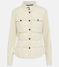 Стеганая вельветовая куртка-рубашка Nangy MONCLER GRENOBLE, белый