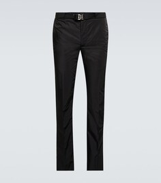 Узкие нейлоновые брюки 4G с поясом Givenchy, черный