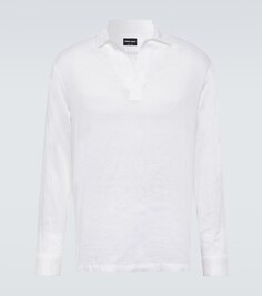 Льняная рубашка Giorgio Armani, белый