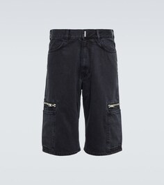 Джинсовые шорты-бермуды карго Givenchy, черный