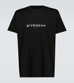 Хлопковая футболка оверсайз с логотипом Givenchy, черный