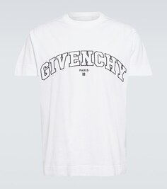Хлопковая футболка с вышитым логотипом Givenchy, белый