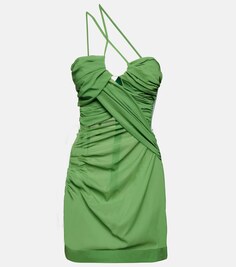 Мини-платье на одно плечо с драпировкой NENSI DOJAKA, зеленый