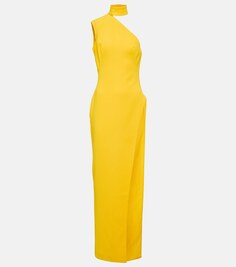 Платье макси асимметричного кроя из крепа MÔNOT, желтый