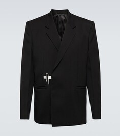 Шерстяная куртка с U-образным замком Givenchy, черный