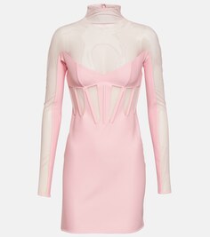 Корсетное мини-платье MUGLER, розовый