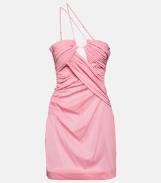 Мини-платье на одно плечо с драпировкой NENSI DOJAKA, розовый