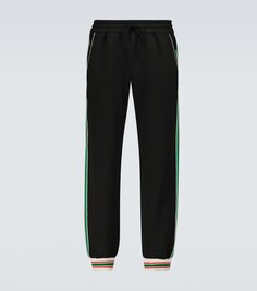 Жаккардовые спортивные брюки с узором GG Gucci, черный