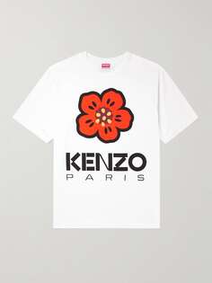 Футболка из хлопкового джерси с логотипом KENZO, белый