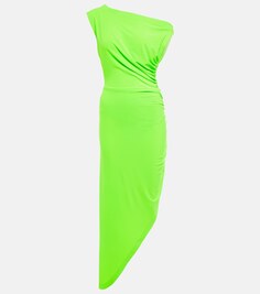 Платье мини Diana асимметричного кроя NORMA KAMALI, зеленый
