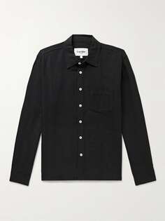 Рубашка из смеси льна и хлопка CORRIDOR, черный