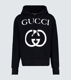 Толстовка с капюшоном и логотипом Interlocking G Gucci, черный
