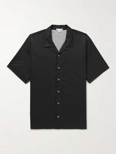 Хлопковая рубашка с трансформируемым воротником JAMES PERSE, черный