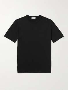 Хлопковая футболка Lorca Slim-Fit Sea Island JOHN SMEDLEY, черный