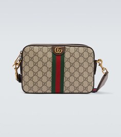 Сумка на плечо Ophidia из парусины Gucci, бежевый