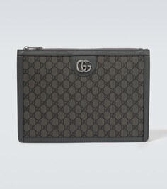 Холщовый клатч Ophidia GG Supreme Gucci, серый