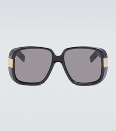 Солнцезащитные очки в прямоугольной оправе в форме ананаса Gucci, черный