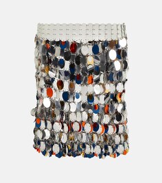 Украшенная мини-юбка PACO RABANNE, серебряный