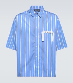 Полосатая хлопковая рубашка La Chemise Capri Jacquemus, синий