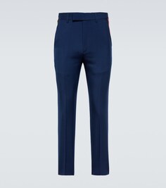 Узкие брюки в полоску Web Gucci, синий
