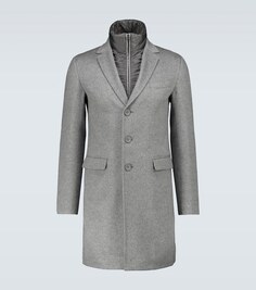 Многослойное кашемировое пальто Herno, серый