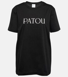 Футболка из хлопкового джерси с логотипом PATOU, черный