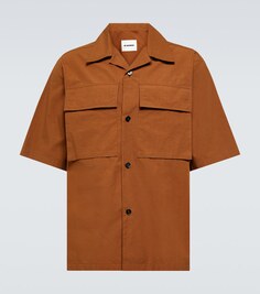 Хлопковая рубашка Jil Sander, коричневый
