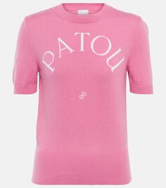 Свитер из смесового хлопка с логотипом PATOU, розовый