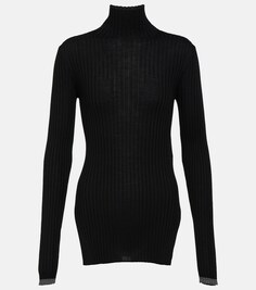 Шерстяной свитер в рубчик PLAN C, черный