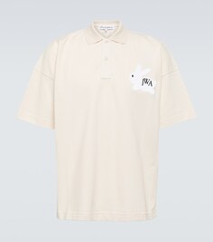Рубашка-поло из хлопкового джерси с вышивкой JW Anderson, бежевый