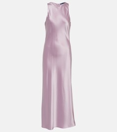 Атласное платье макси POLO RALPH LAUREN, фиолетовый