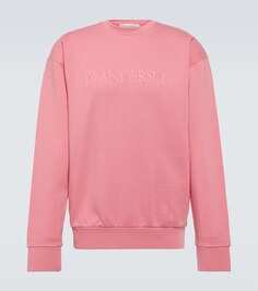 Толстовка из хлопкового джерси с вышивкой JW Anderson, розовый