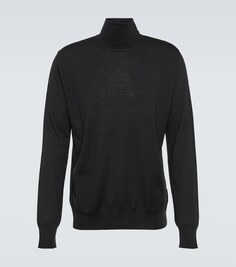 Шерстяной свитер с высоким воротником Jil Sander, черный