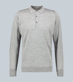 Рубашка-поло Cotswold с длинными рукавами John Smedley, серый