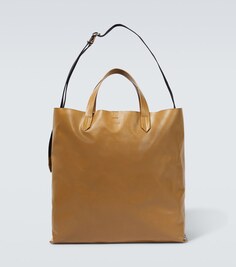 Кожаная сумка-тоут Jil Sander, коричневый