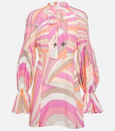 Мини-платье из хлопка с принтом PUCCI, разноцветный