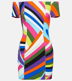 Мини-платье с открытыми плечами и принтом PUCCI, разноцветный