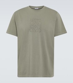 Хлопковая футболка с анаграммой Loewe, серый