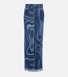Джинсовая юбка макси Marmo PUCCI, синий