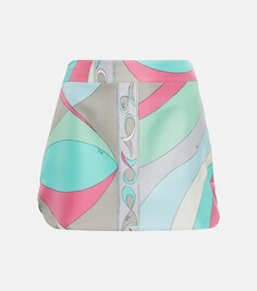 Шелковая мини-юбка Pesci PUCCI, разноцветный