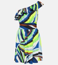 Мини-платье на одно плечо с принтом Iride PUCCI, разноцветный
